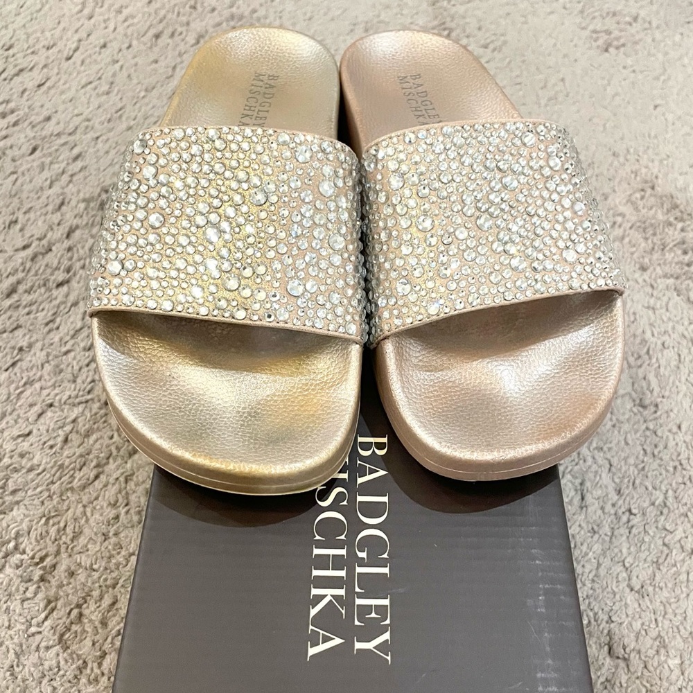 Badgely Mischka Embellished Bridal Slides
